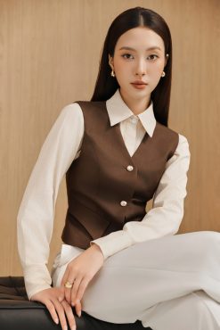 Brown Tailored Gilet