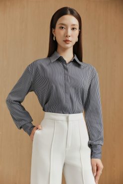Navy Pinstripe Classic Shirt