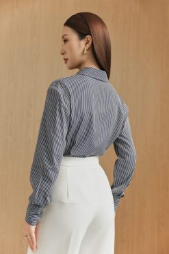 Alternative view of Navy Pinstripe Classic Shirt
