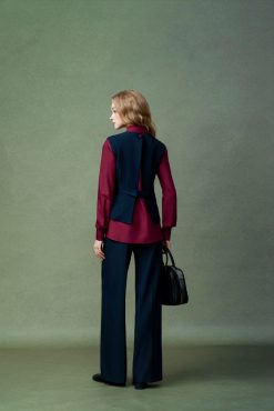 Alternative view of Navy Wide Trousers