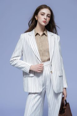 Alternative view of PINSTRIPE WIDE-LEG TROUSERS