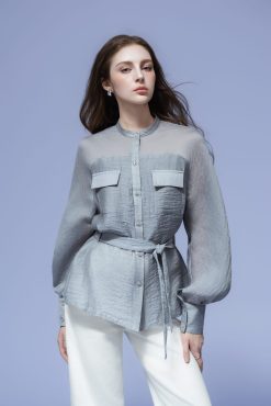 Alternative view of SHEER TEXTURED BLOUSE