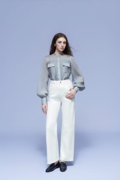 OFF-WHITE STRAIGHT-LEG TROUSERS