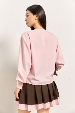 Alternative view of BROWN PINK-HEM SKIRT