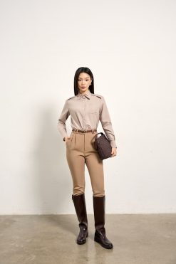 Alternative view of BROWN TAILORED TROUSERS